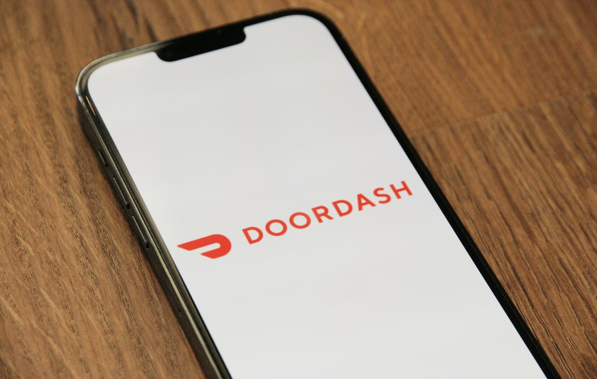 A smartphone screen showing DoorDash logo